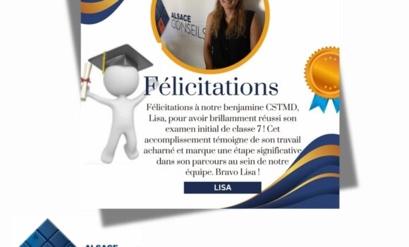 Félicitations à Notre Benjamine CSTMD, Lisa !